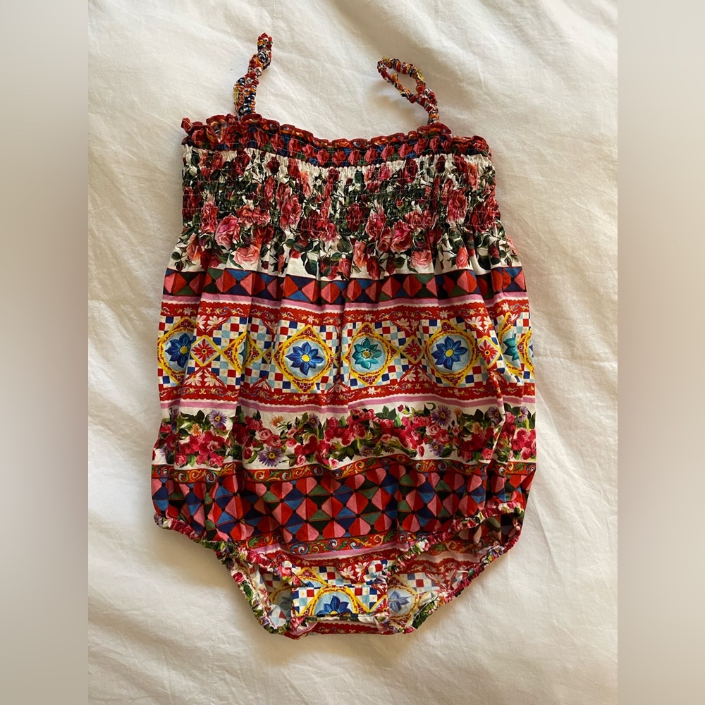 Dolce & Gabbana Toddler Playsuit Malajolica Print